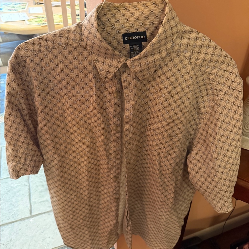 Mens Large Shirt Short Sleeve Button Down Lot Of 3 Casual Outdoor Office Work